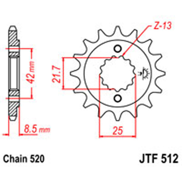 JT JT Gear Box Sprockets G/B 512-14T KAW (525)